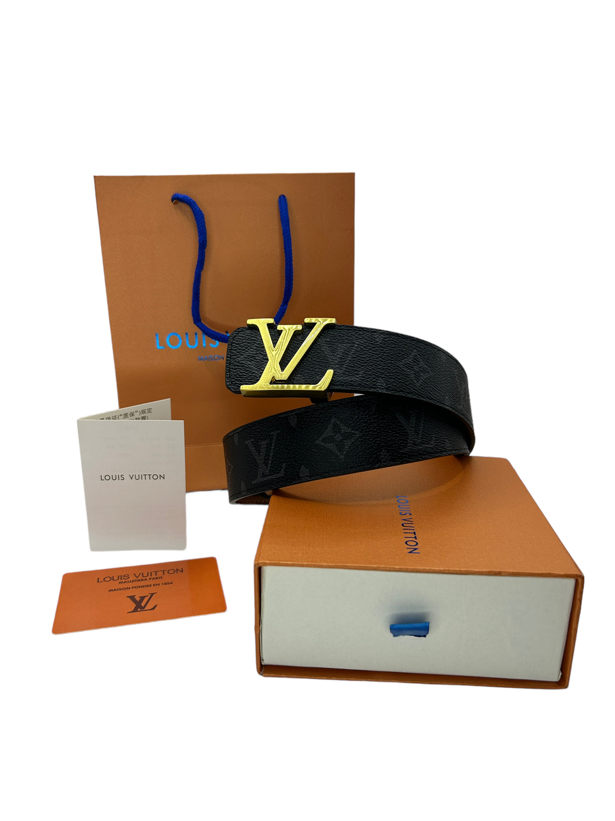 LOUIS VUITTON GÜRTEL - LV MONOGRAM - GOLD GREY - FULLSET - HIGH END QUALITY