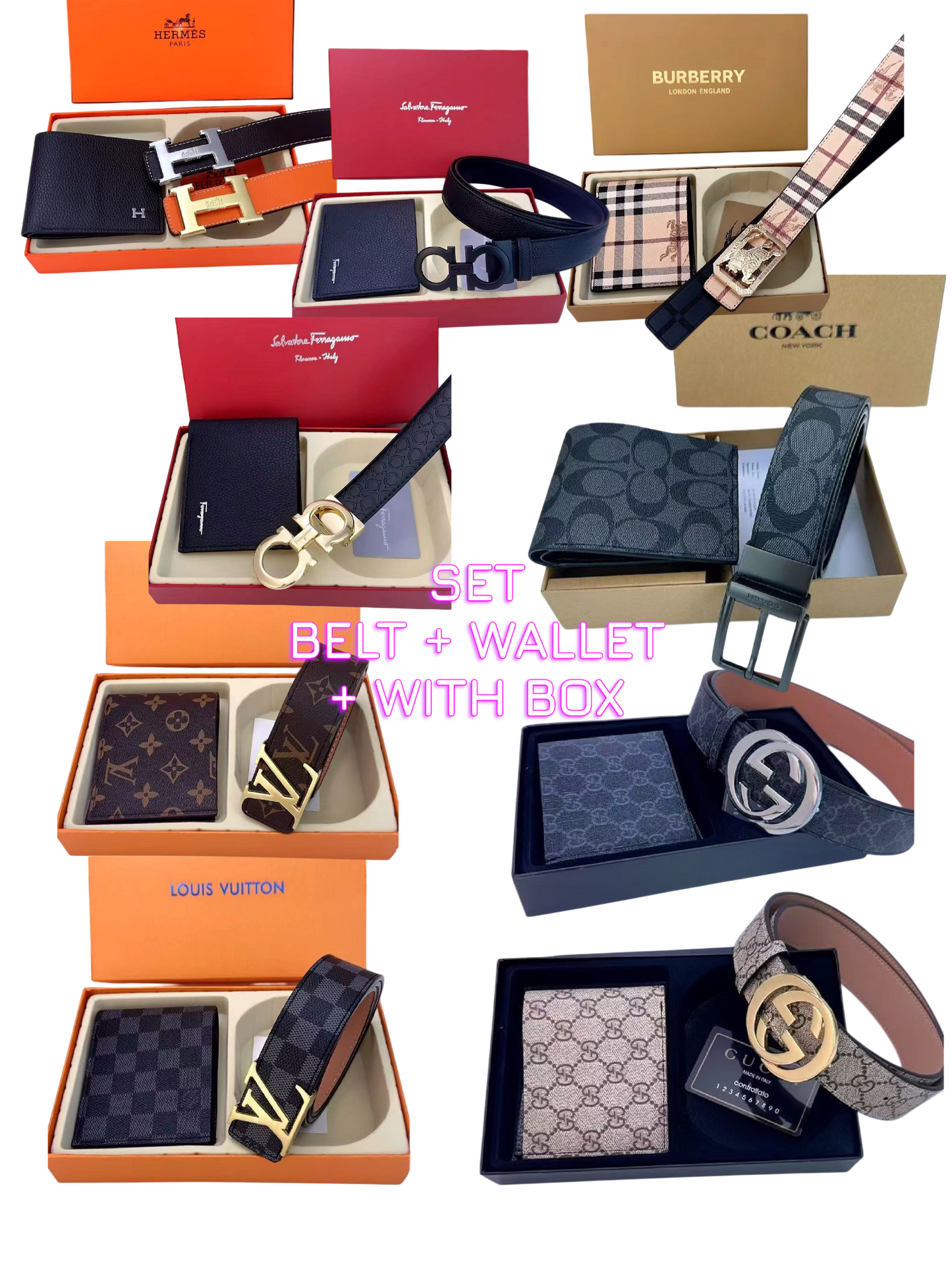 GÜRTEL & WALLET SETS - VERSCHIEDENE MARKEN - OVP MIT BOX
