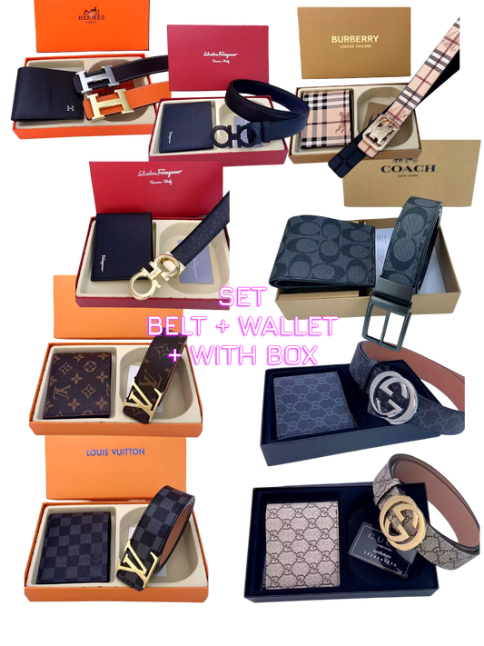 GÜRTEL & WALLET SETS - VERSCHIEDENE MARKEN - OVP MIT BOX