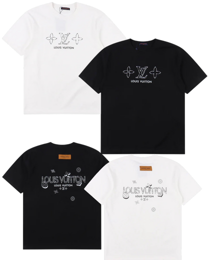 LOUIS VUITTON T-SHIRT - SCHWARZ / WEIß - SUPER CLONE 260g