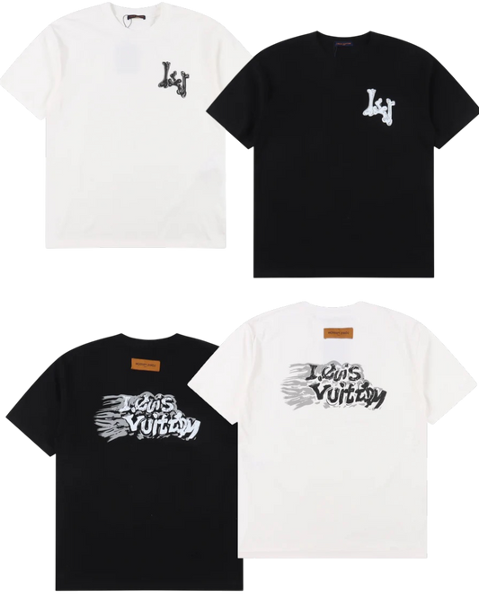 LOUIS VUITTON T-SHIRT - SCHWARZ / WEIß - SUPER CLONE 260g