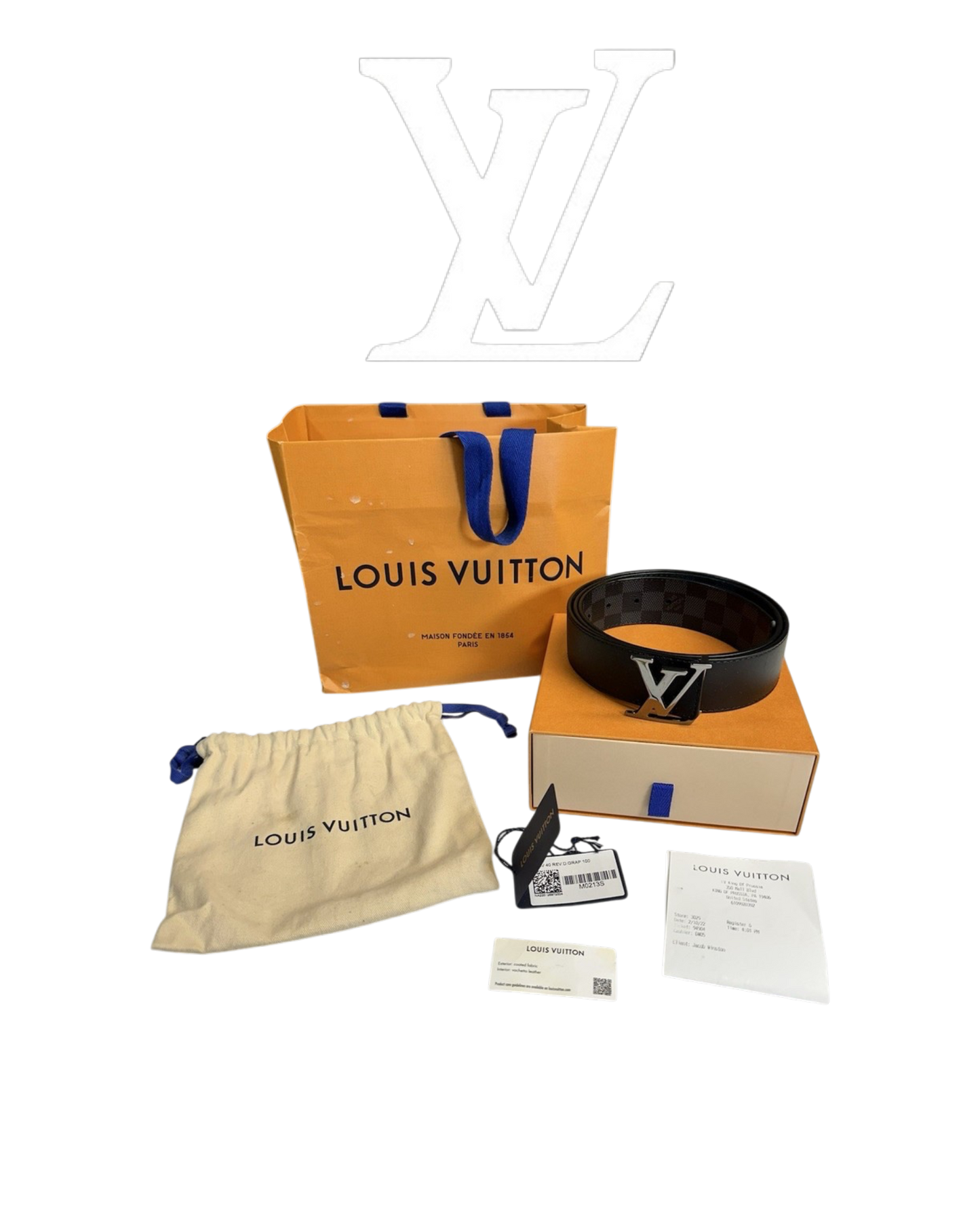 LOUIS VUITTON BELT – PREMIUM LEATHER BELT WITH BOX & FULL SET