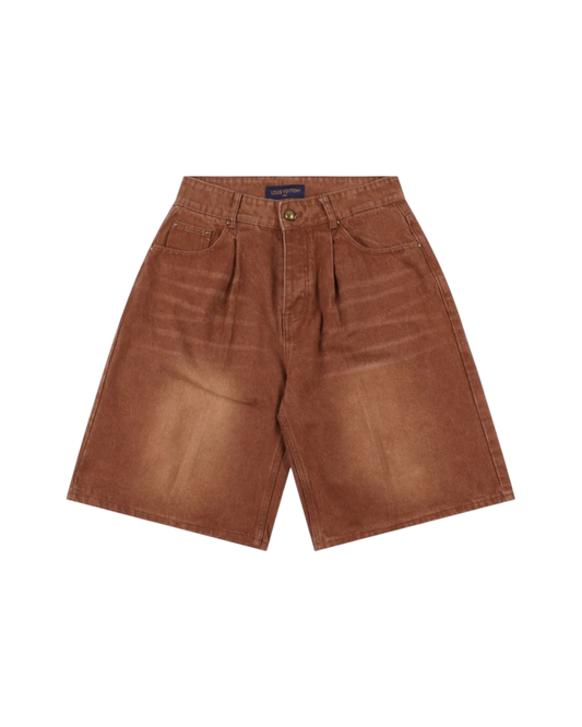 LOUIS VUITTON VINTAGE DENIM SHORTS – COGNAC BROWN EDITION  – mit Tags – 1:1 HIGH END