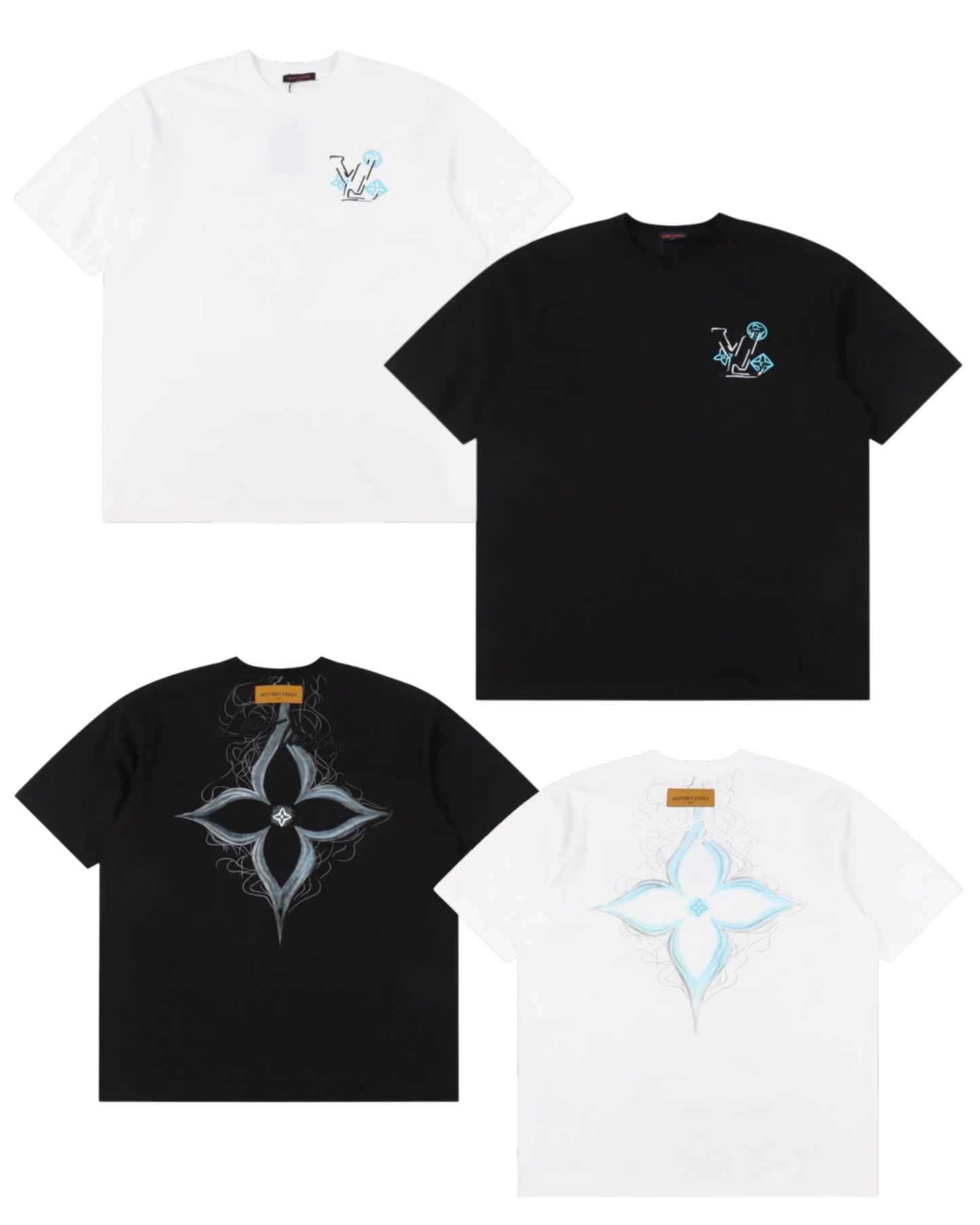LOUIS VUITTON T-SHIRT - SCHWARZ / WEIß - SUPER CLONE 260g