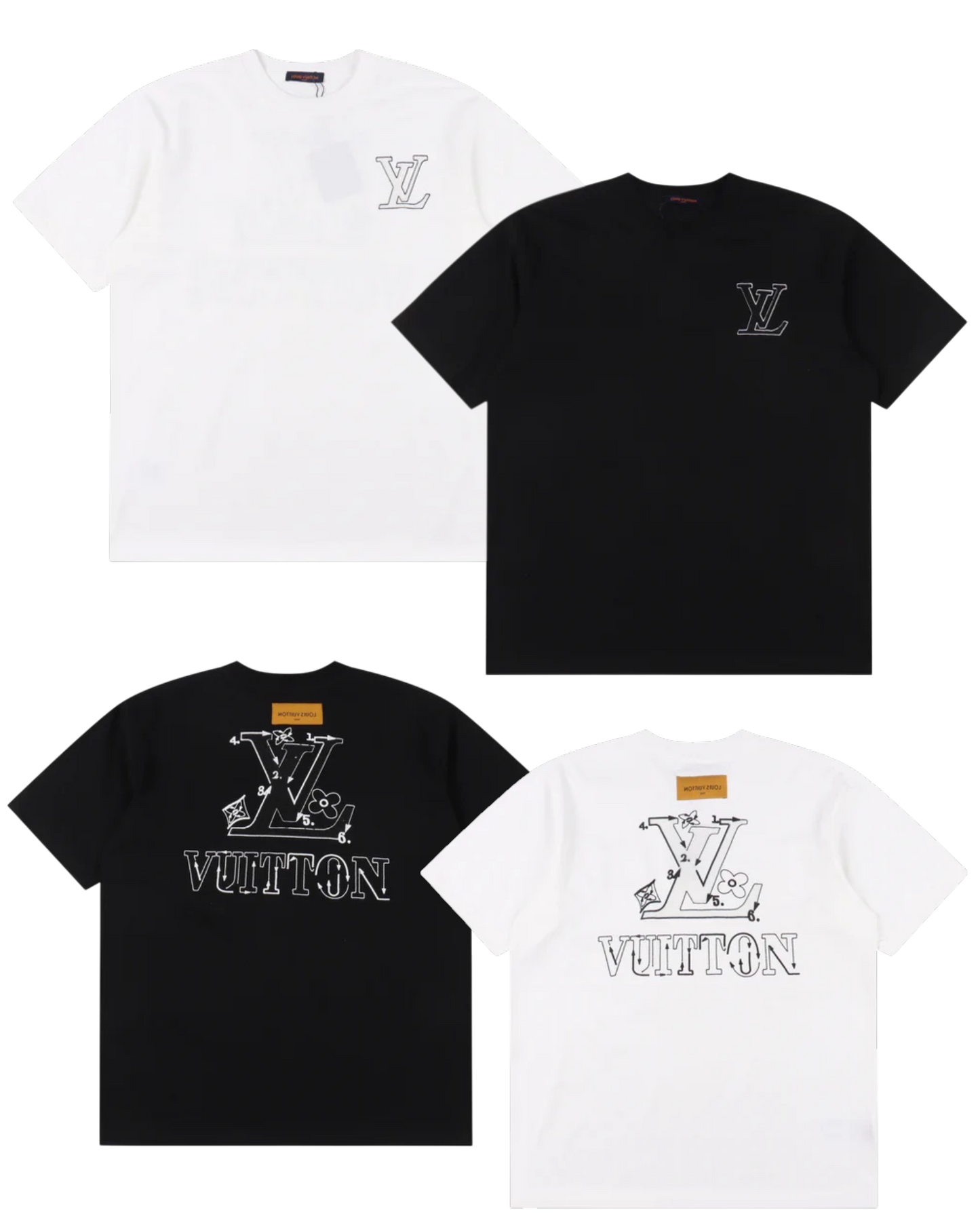 LOUIS VUITTON T-SHIRT - SCHWARZ / WEIß - SUPER CLONE 260g
