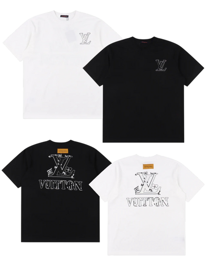 LOUIS VUITTON T-SHIRT - SCHWARZ / WEIß - SUPER CLONE 260g