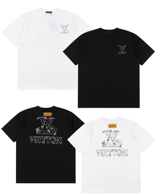 LOUIS VUITTON T-SHIRT - SCHWARZ / WEIß - SUPER CLONE 260g