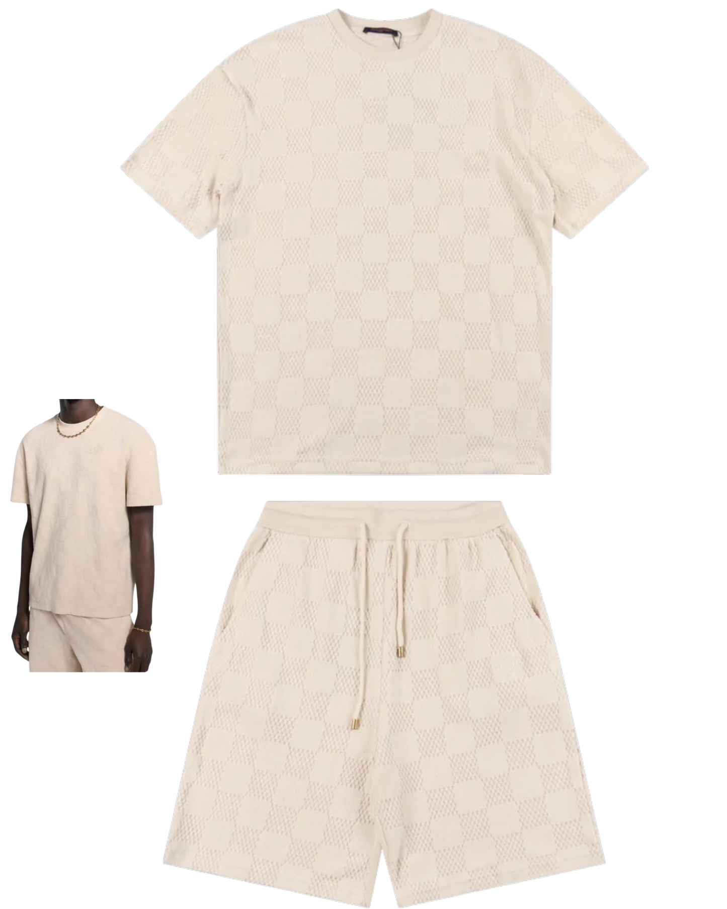LOUIS VUITTON T-SHIRT / HOSE - BEIGE - SUPER CLONE 260g