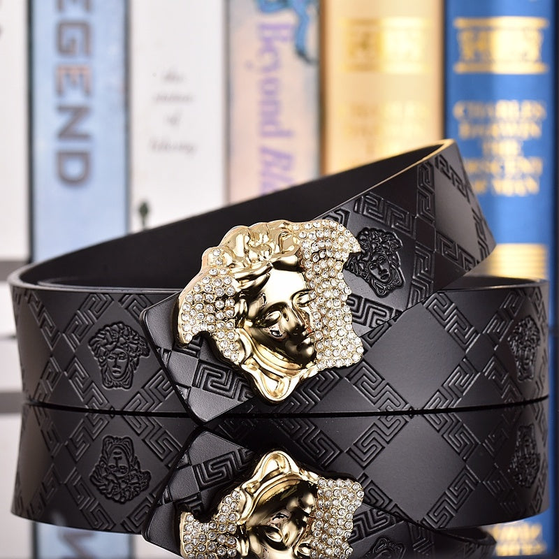 VERSACE MEDUSA AND RETRO EMBOSSED LEATHER BELT COLLECTION – 1:1 HIGH END