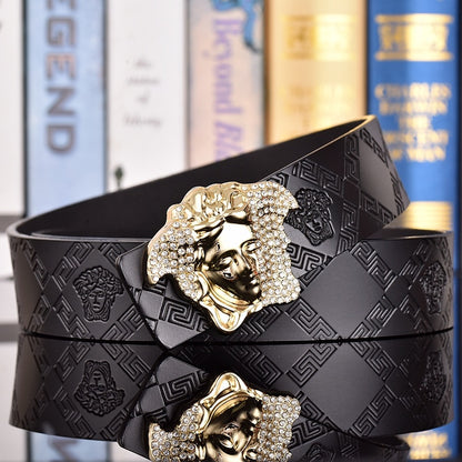 VERSACE MEDUSA AND RETRO EMBOSSED LEATHER BELT COLLECTION – 1:1 HIGH END