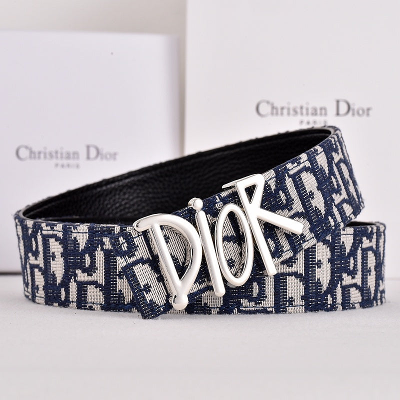DIOR OBLIQUE DIOR LETTER RETRO BUCKLE BELT – FULL SET – 1:1 HIGH END