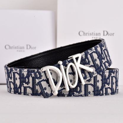 DIOR OBLIQUE DIOR LETTER RETRO BUCKLE BELT – FULL SET – 1:1 HIGH END