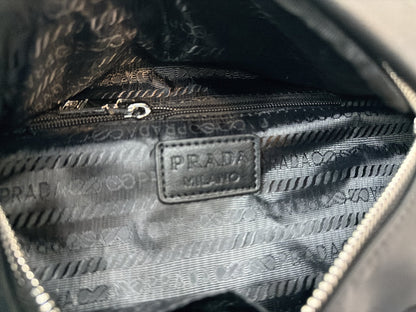 PRADA NYLON AND SAFFIANO LEATHER BELT BAG – SILVER / GOLD LOGO – FULL SET – 1:1 HIGH END