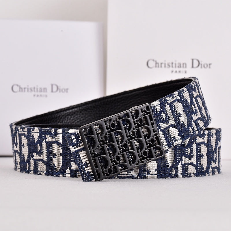 DIOR OBLIQUE CD JACQUARD RETRO BUCKLE BELT-FULL SET – 1:1 HIGH END