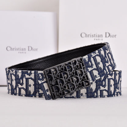 DIOR OBLIQUE CD JACQUARD RETRO BUCKLE BELT-FULL SET – 1:1 HIGH END