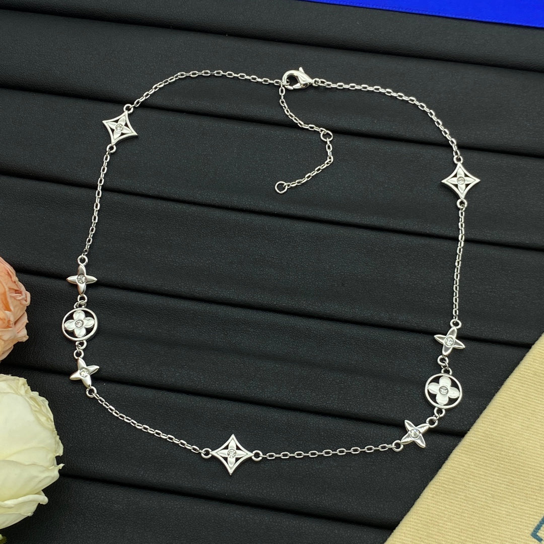 LOUIS VUITTON MONOGRAM CRYSTAL NECKLACE – Full Set - 1:1 HIGH END