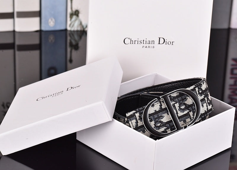 DIOR OBLIQUE CD OVAL RETRO BUCKLE BELT – FULL SET – 1:1 HIGH END
