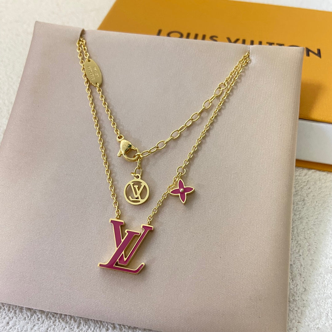 LOUIS VUITTON ICONIC ENAMEL NECKLACE – Full Set  - 1:1 HIGH END
