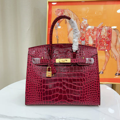 HERMÈS BIRKIN 30CM CROCODILE GOLD HARDWARE - 1:1 HIGH END