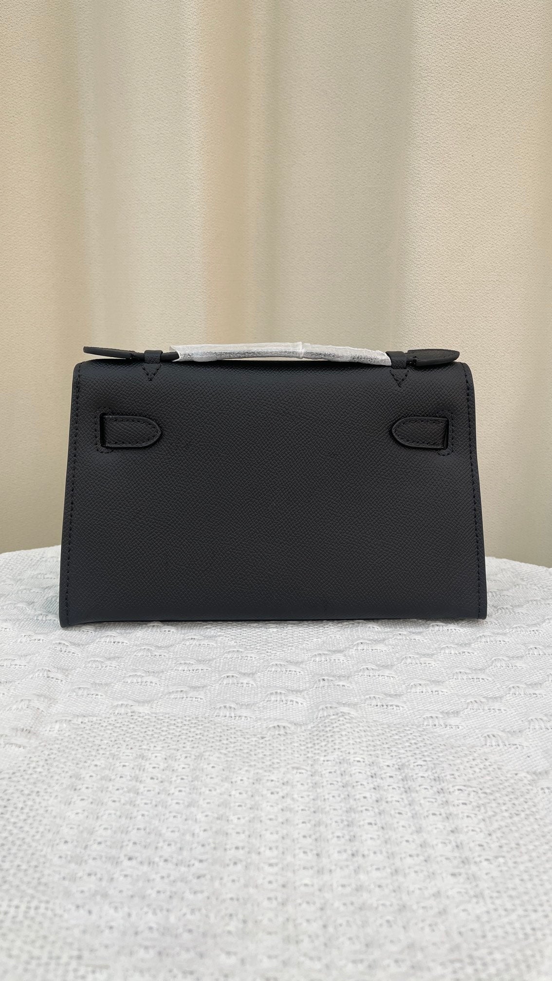 HERMÈS KELLY POCHETTE ARDOISE SWIFT SILVER HARDWARE 22CM  - 1:1 HIGH END