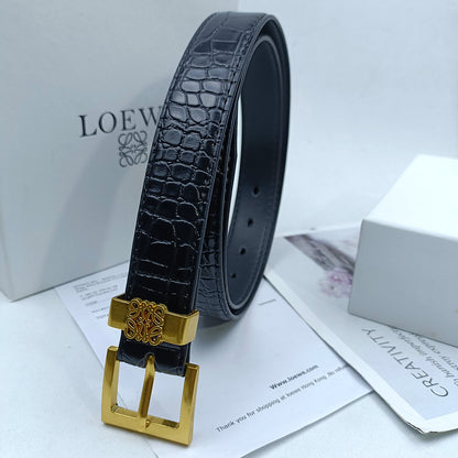 LOEWE ANAGRAM RETRO PIN BUCKLE LEATHER BELT – FULL SET – 1:1 HIGH END