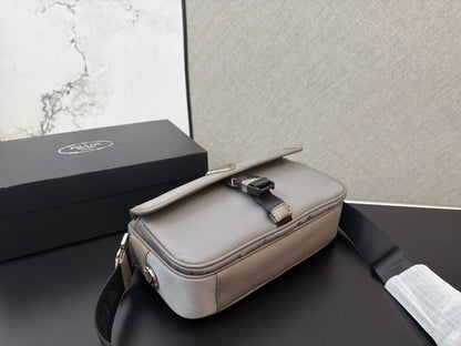 PRADA RE-NYLON LEATHER-TRIMMED SHOULDER BAG – FULL SET – 1:1 HIGH END