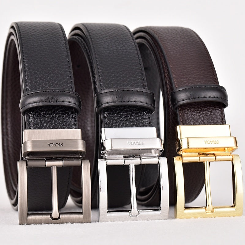 PRADA BUSINESS RETRO PIN BUCKLE LEATHER BELT COLLECTION – FULL SET – 1:1 HIGH END