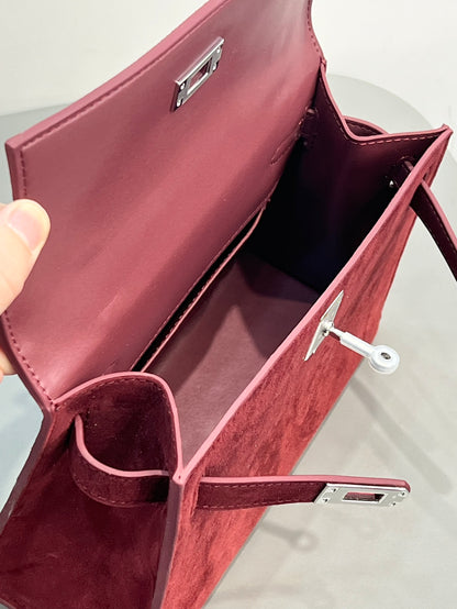 HERMÈS Kelly Pochette Bordeaux Veau Doblis Palladium Hardware 21 - 1:1 HIGH END