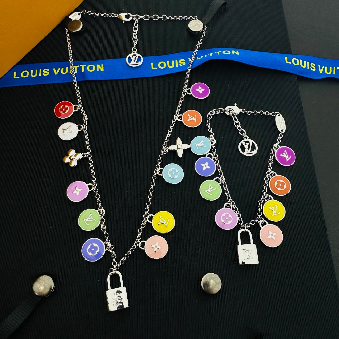 LOUIS VUITTON CONFETTI NECKLACE / BRACELET – Full Set - 1:1 HIGH END
