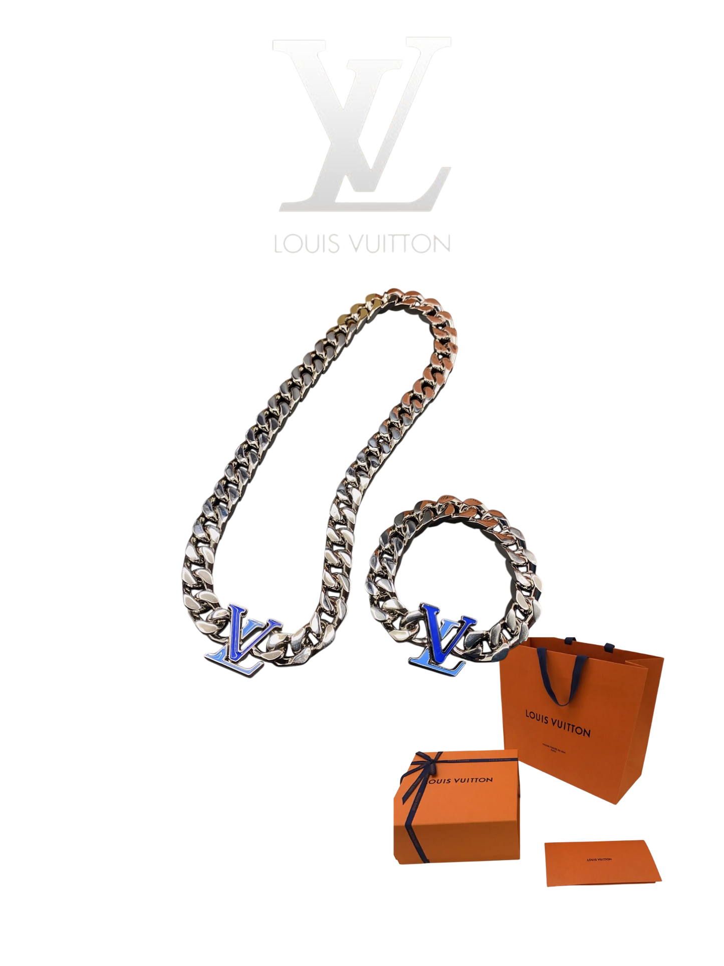 LOUIS VUITTON COLLIER LV BRACELET/NECKLACE  – Full Set  - 1:1 HIGH END
