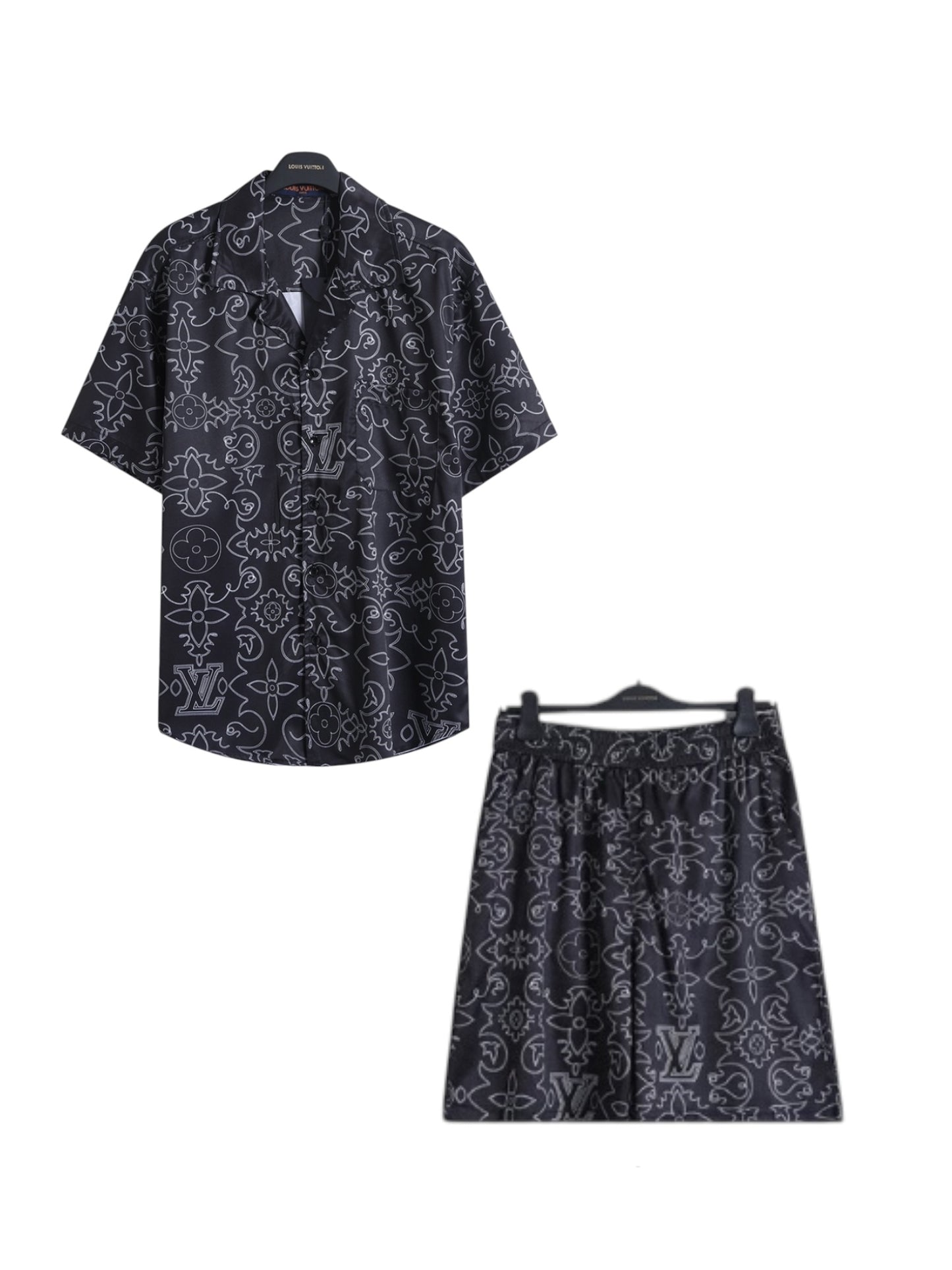 LOUIS VUITTON ARABESQUE SILK SHIRT & SHORTS SET – 1:1 HIGH END