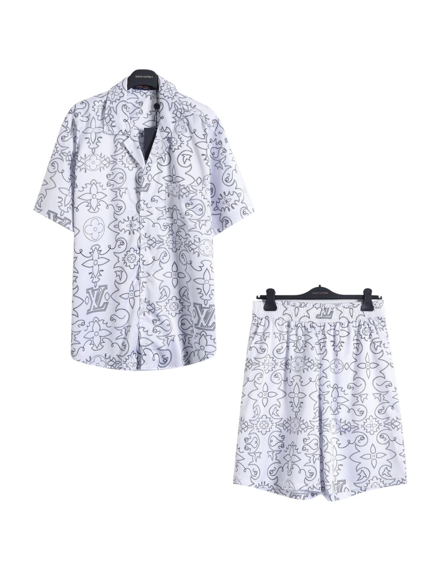 LOUIS VUITTON ARABESQUE SILK SHIRT & SHORTS SET – 1:1 HIGH END