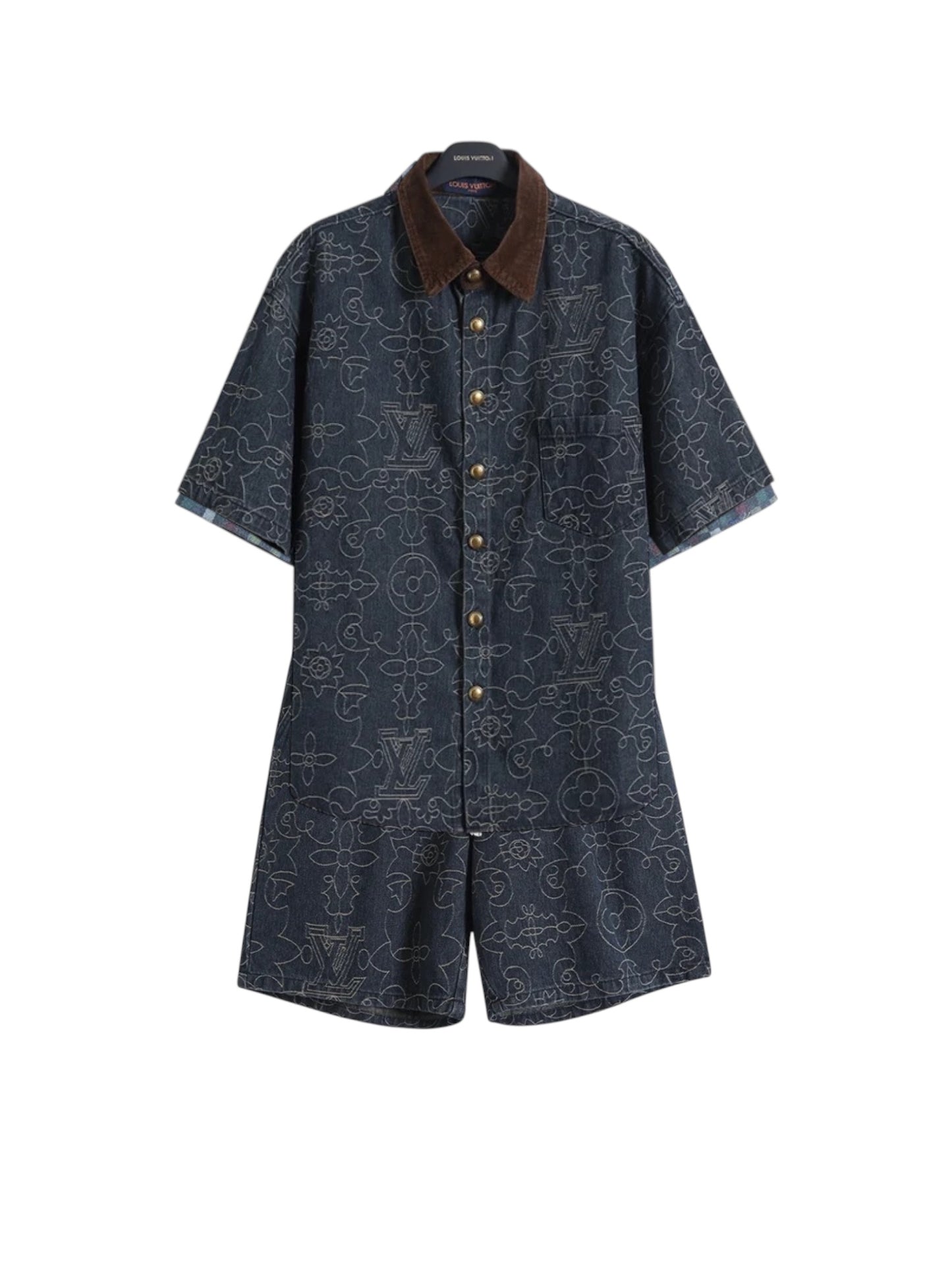 LOUIS VUITTON SKETCH CITY PRINT SILK SHIRT & SHORTS SET – 1:1 HIGH END