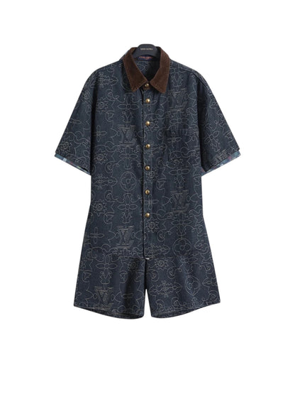 LOUIS VUITTON SKETCH CITY PRINT SILK SHIRT & SHORTS SET – 1:1 HIGH END