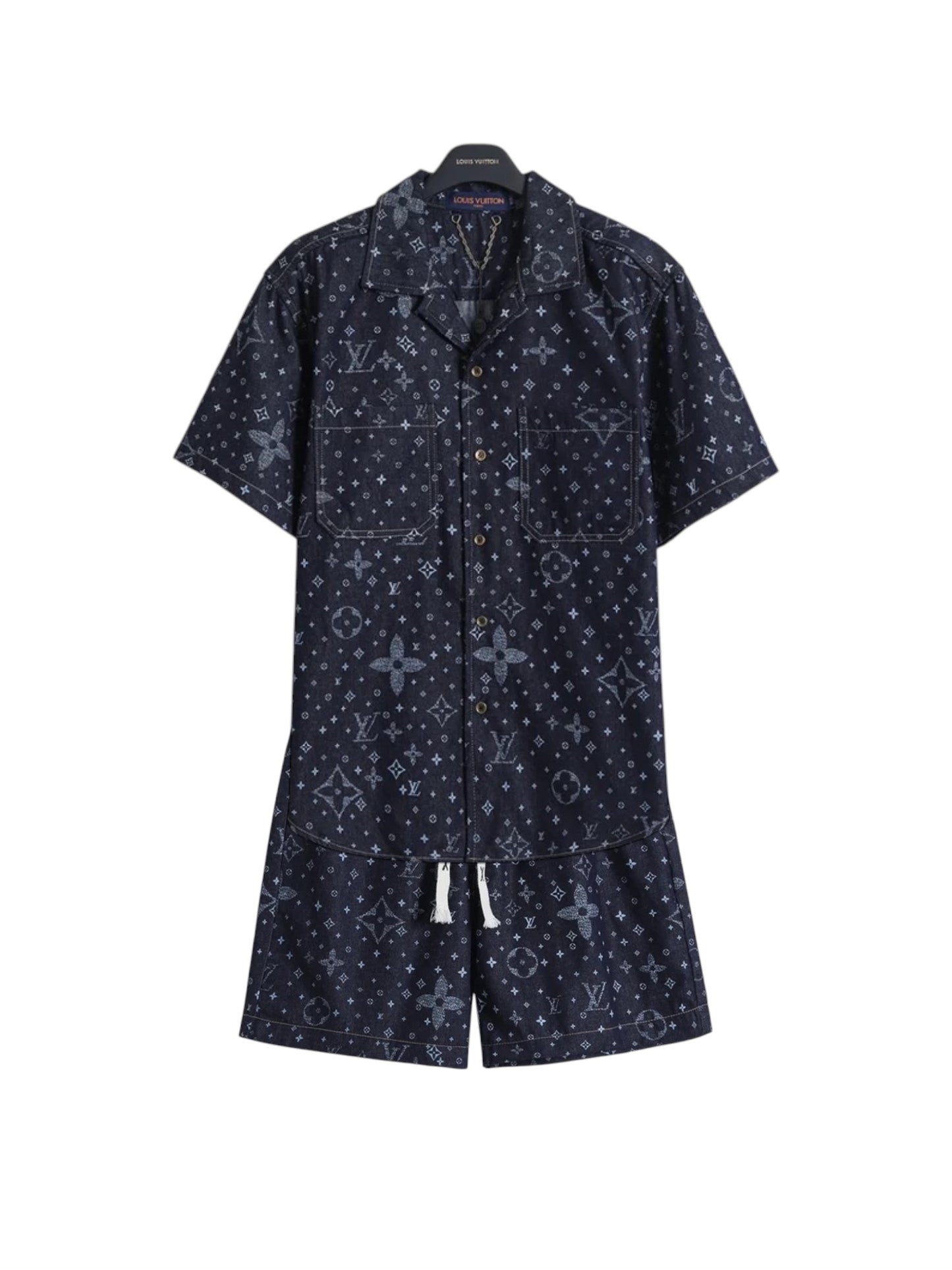 LOUIS VUITTON SKETCH CITY PRINT SILK SHIRT & SHORTS SET – 1:1 HIGH END