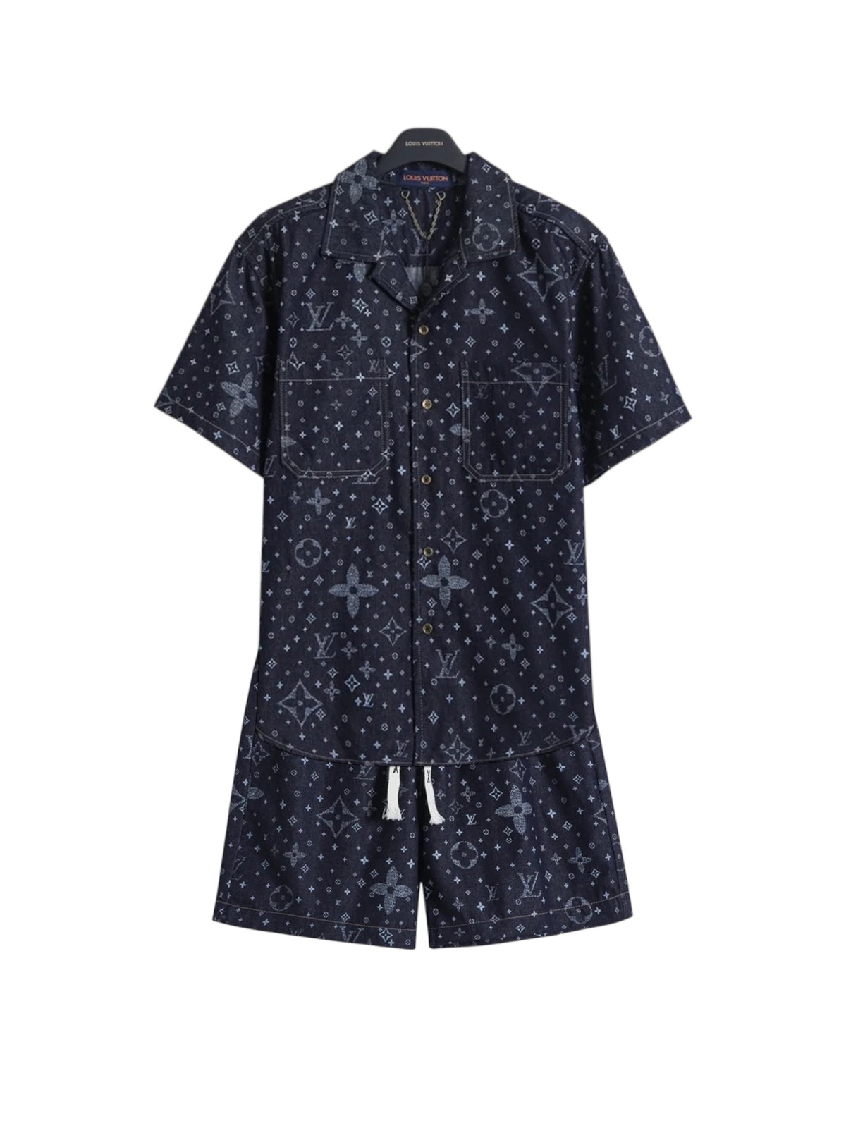 LOUIS VUITTON SKETCH CITY PRINT SILK SHIRT & SHORTS SET – 1:1 HIGH END