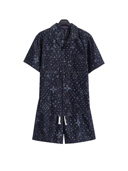 LOUIS VUITTON SKETCH CITY PRINT SILK SHIRT & SHORTS SET – 1:1 HIGH END