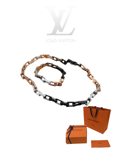 LOUIS VUITTON MONOGRAM CHAIN BRACELET/NECKLACE  – Full Set  - 1:1 HIGH END