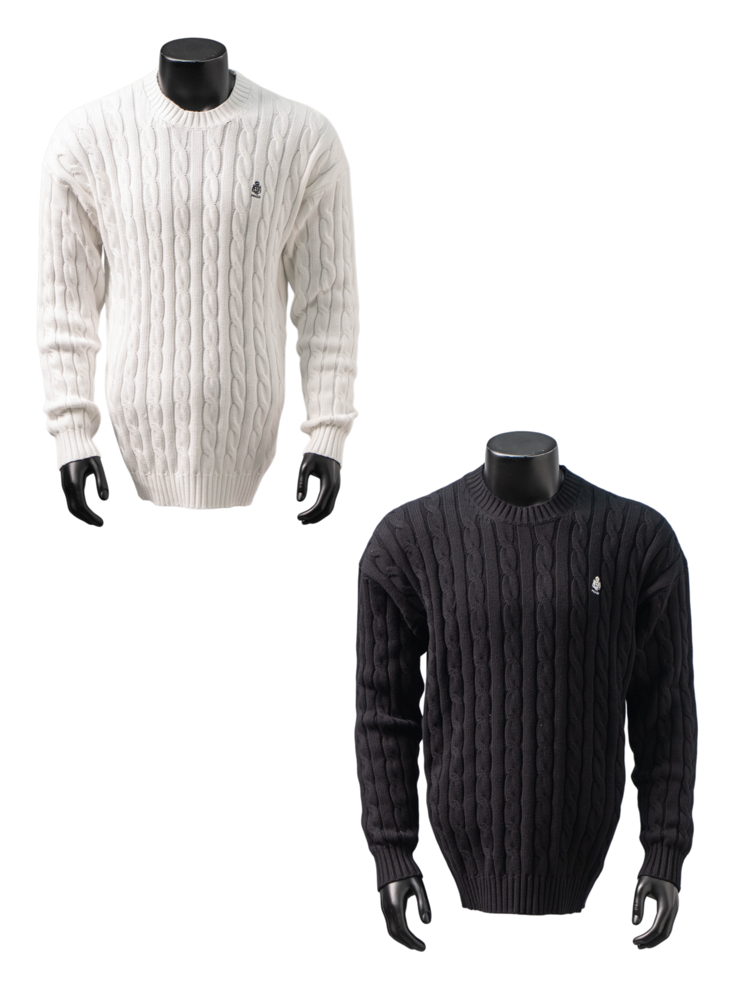 PRADA CABLE KNIT LOGO CREW NECK SWEATER– 1:1 HIGH END