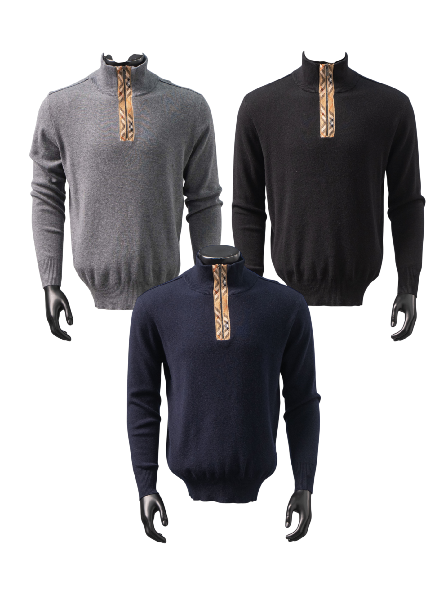 BURBERRY BBR CHECK ZIP KNIT SWEATER – 1:1 HIGH END