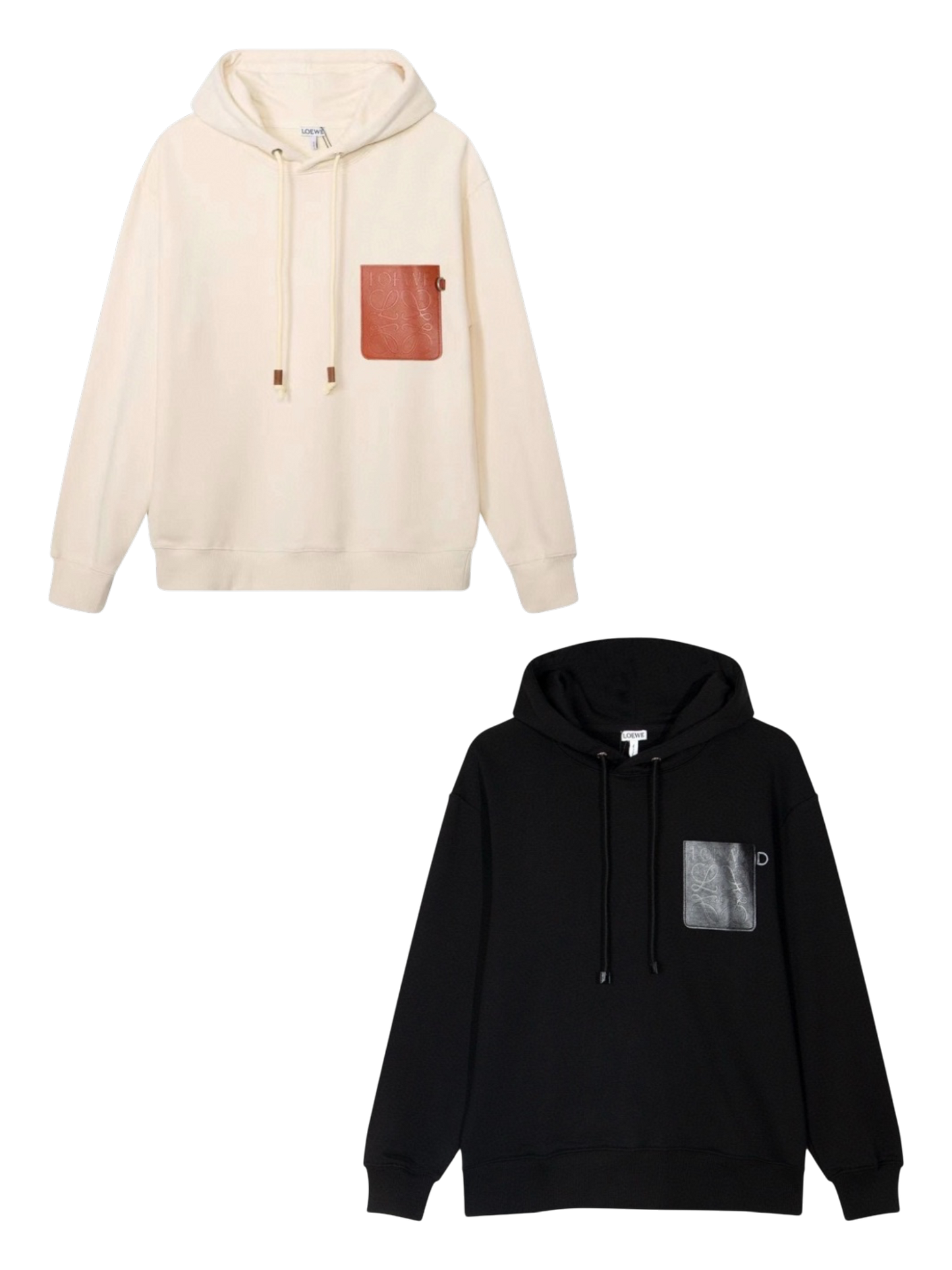 LOEWE ANAGRAM LEATHER PATCH HOODIE– 1:1 HIGH END