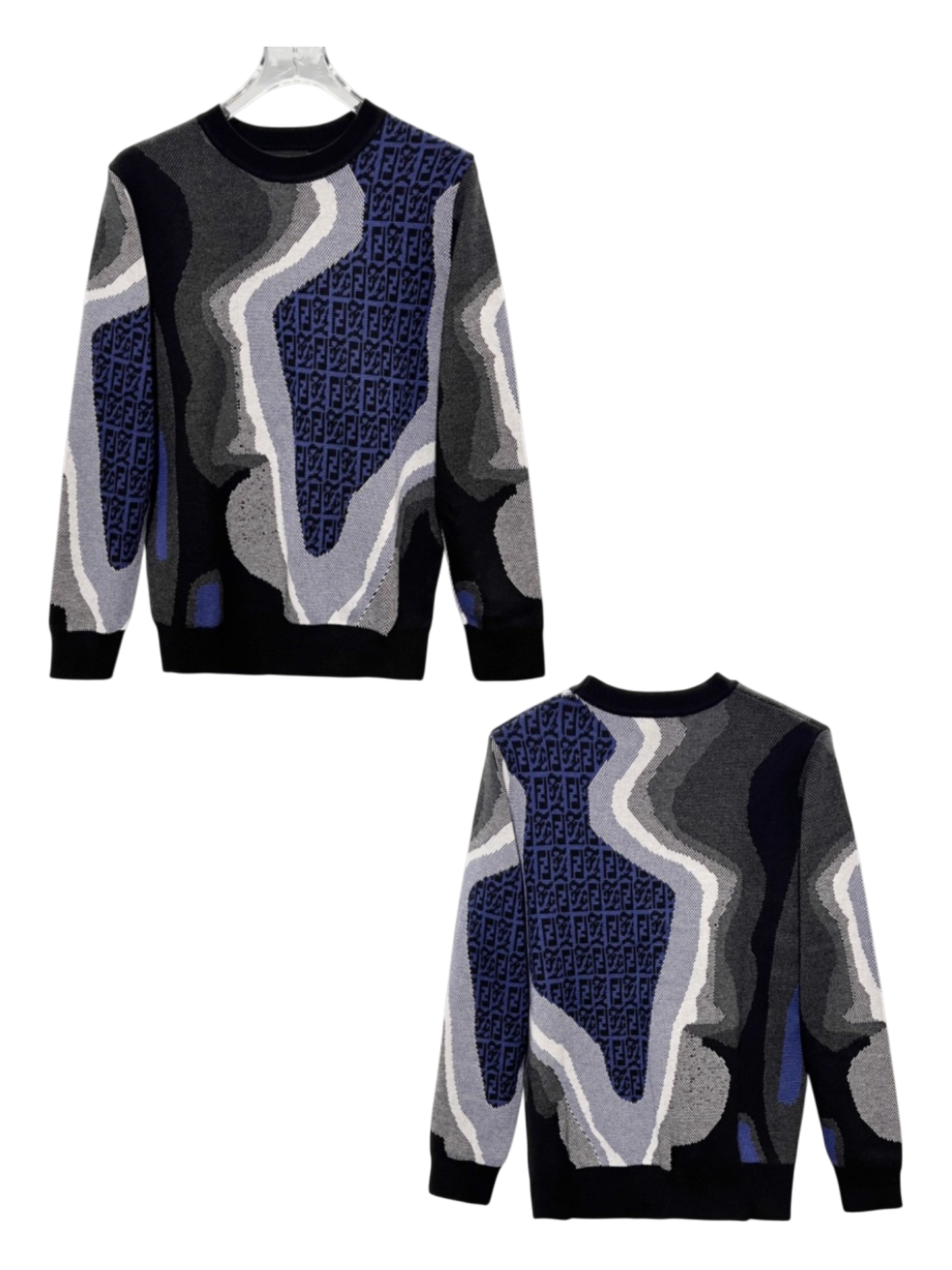 FENDI MONOGRAM JACQUARD RETRO KNIT SWEATER – 1:1 HIGH END