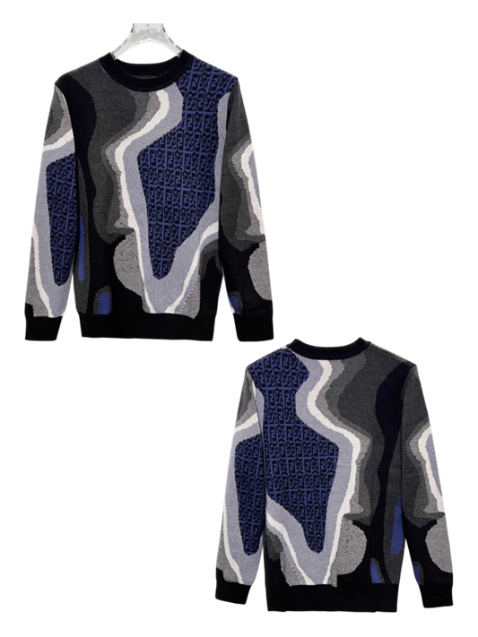 FENDI MONOGRAM JACQUARD RETRO KNIT SWEATER – 1:1 HIGH END