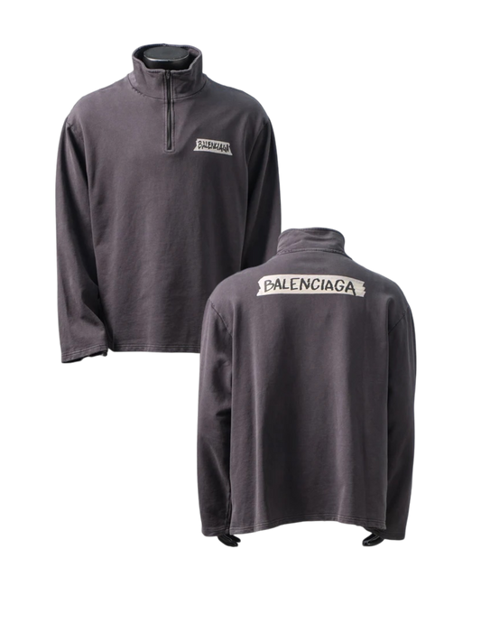 BALENCIAGA BLCG HALF-ZIP HIGH COLLAR SWEATSHIRT – 1:1 HIGH END