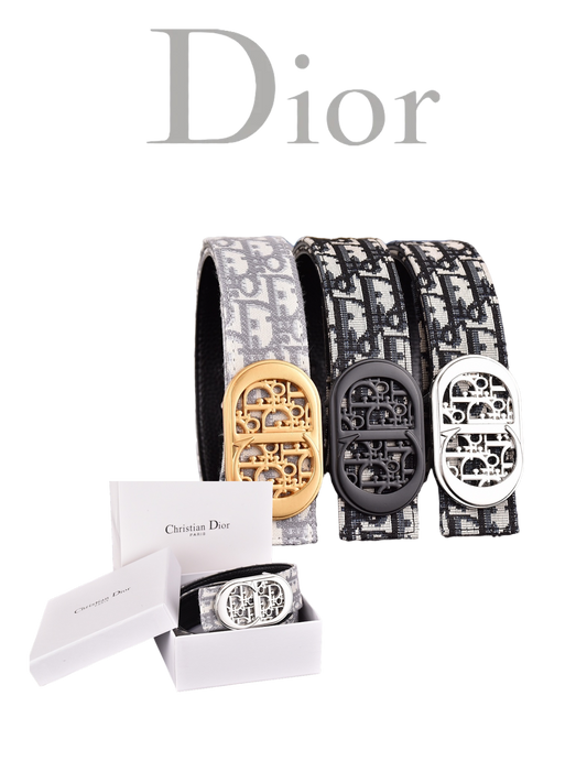 DIOR OBLIQUE CD RETRO BUCKLE BELT – FULL SET – 1:1 HIGH END