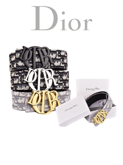 DIOR OBLIQUE DIOR LETTER RETRO BUCKLE BELT – FULL SET – 1:1 HIGH END