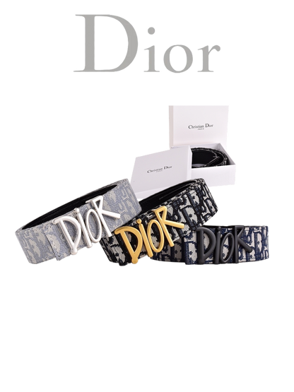 DIOR OBLIQUE DIOR LETTER RETRO BUCKLE BELT – FULL SET – 1:1 HIGH END