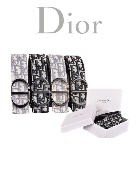 DIOR OBLIQUE CD OVAL RETRO BUCKLE BELT – FULL SET – 1:1 HIGH END