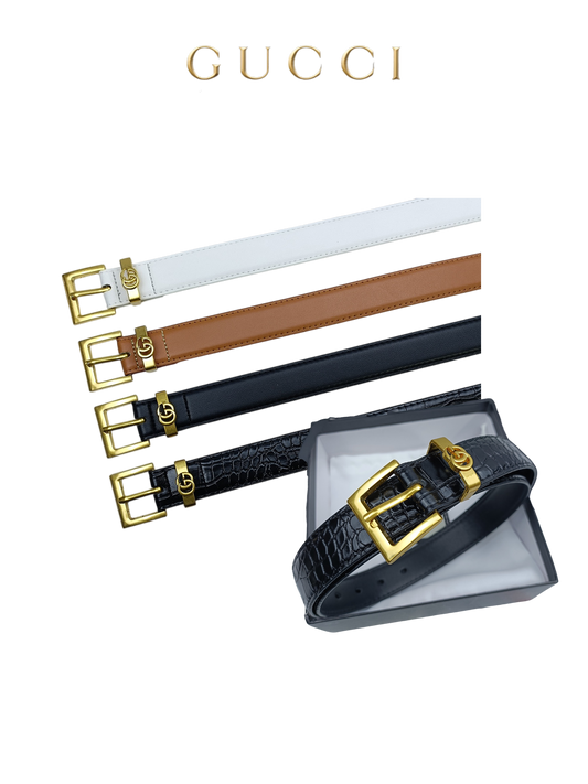GUCCI GG DOUBLE G RETRO PIN BUCKLE LEATHER BELT – FULL SET – 1:1 HIGH END