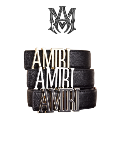 AMIRI LETTERING RETRO LYCHEE LEATHER BELT – 1:1 HIGH END